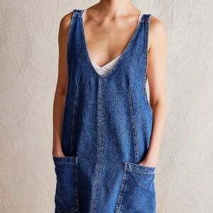 Free People Blue Denim Midi Dress